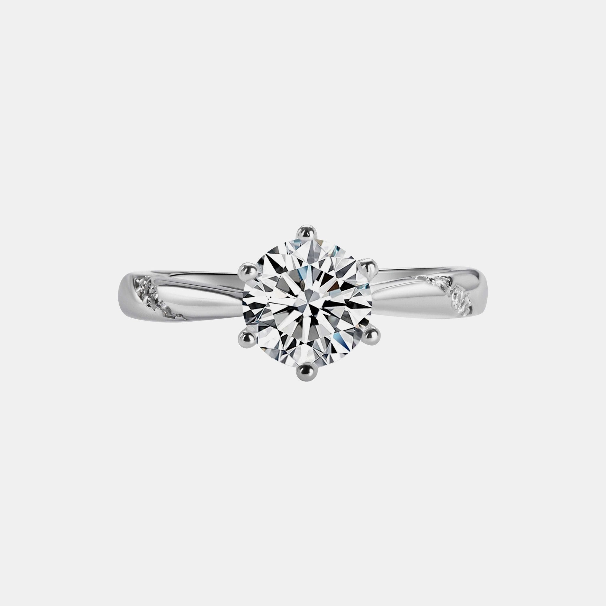 【#12】925 Sterling Silver Moissanite Ring - Queenou Jewelry