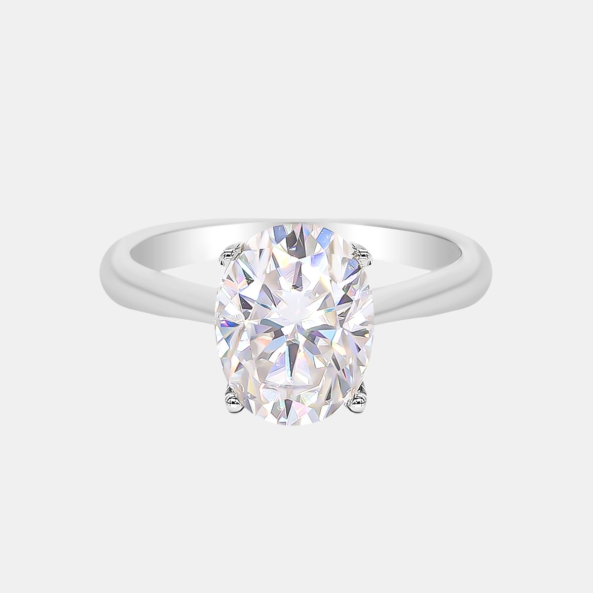 【#194】Grand Oval Moissanite Ring - Queenou Jewelry