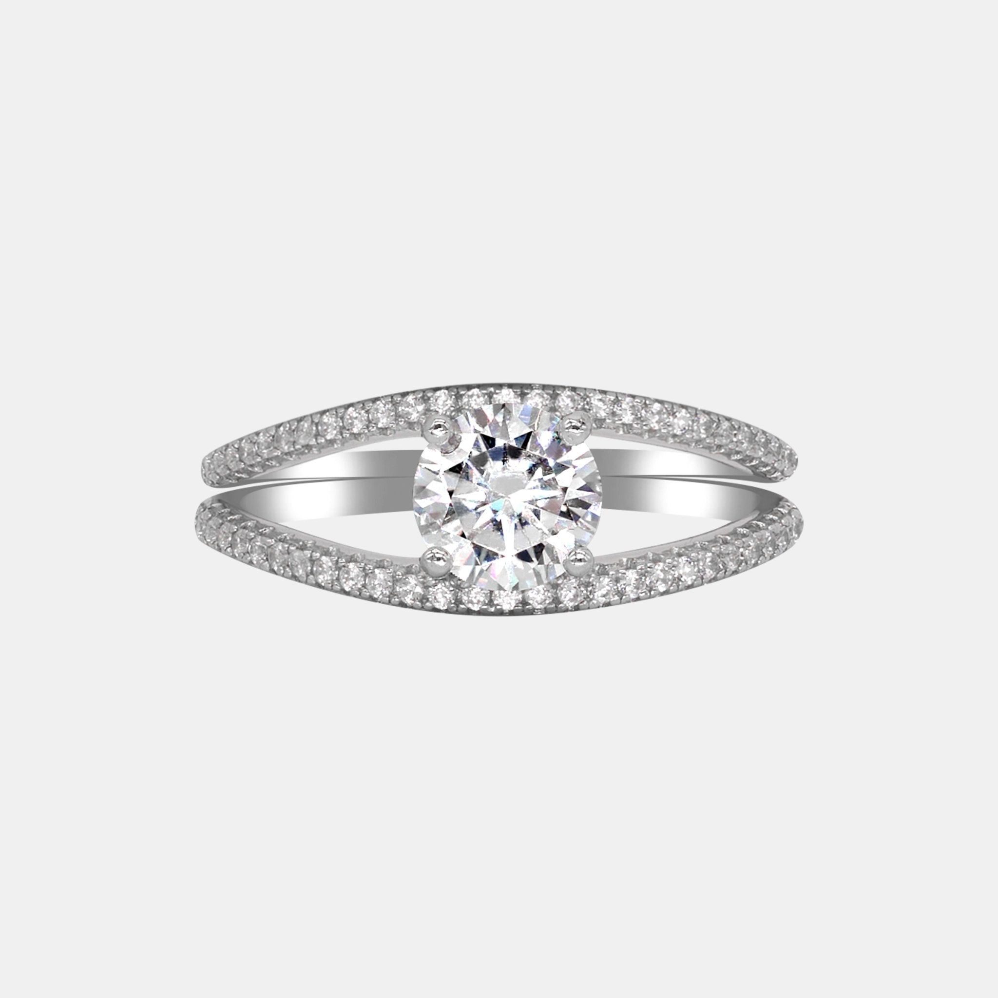 【#202】925 Sterling Silver Moissanite Rings - Queenou Jewelry