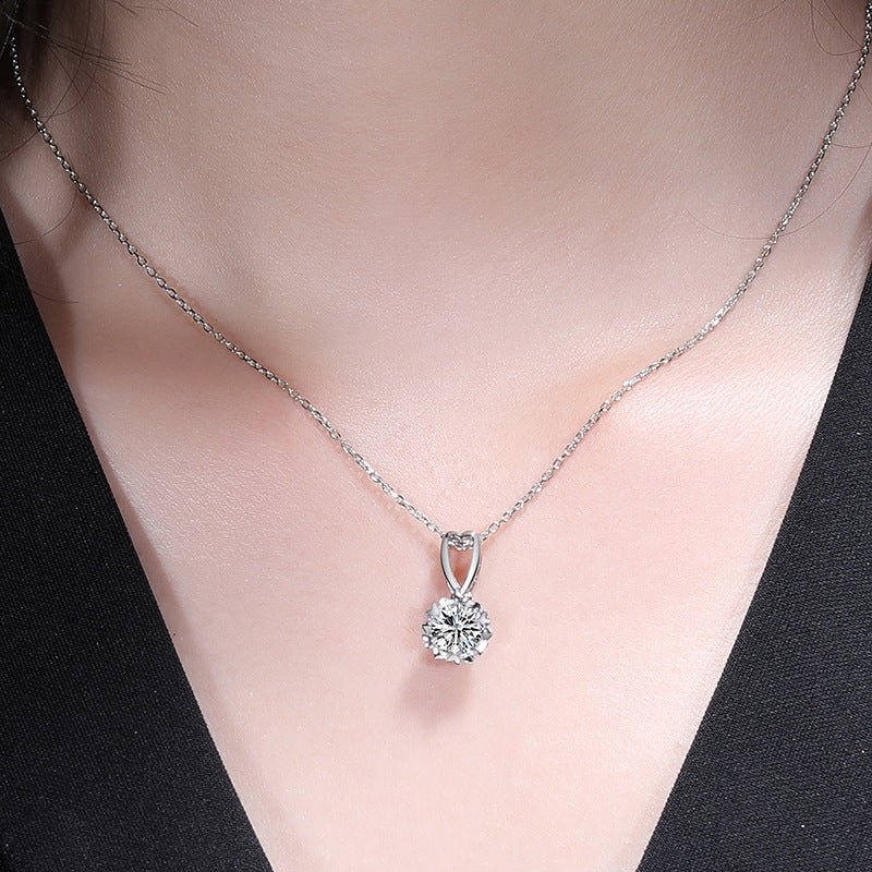 【#224】925 Sterling Silver Moissanite Necklace - Queenou Jewelry