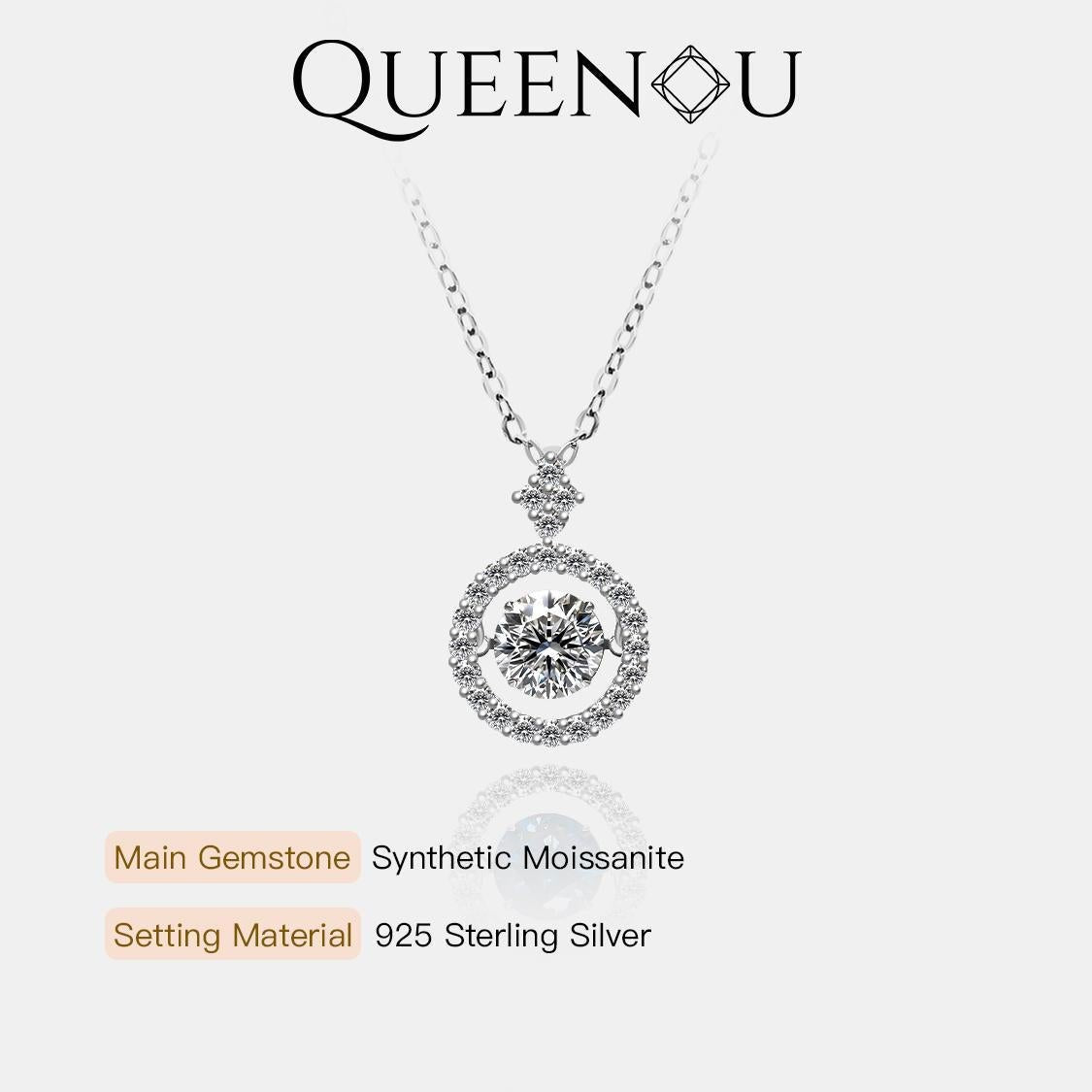 【237&248】Elegant Sterling Silver Synthetic Moissanite Necklace & Earrings Set - Queenou Jewelry