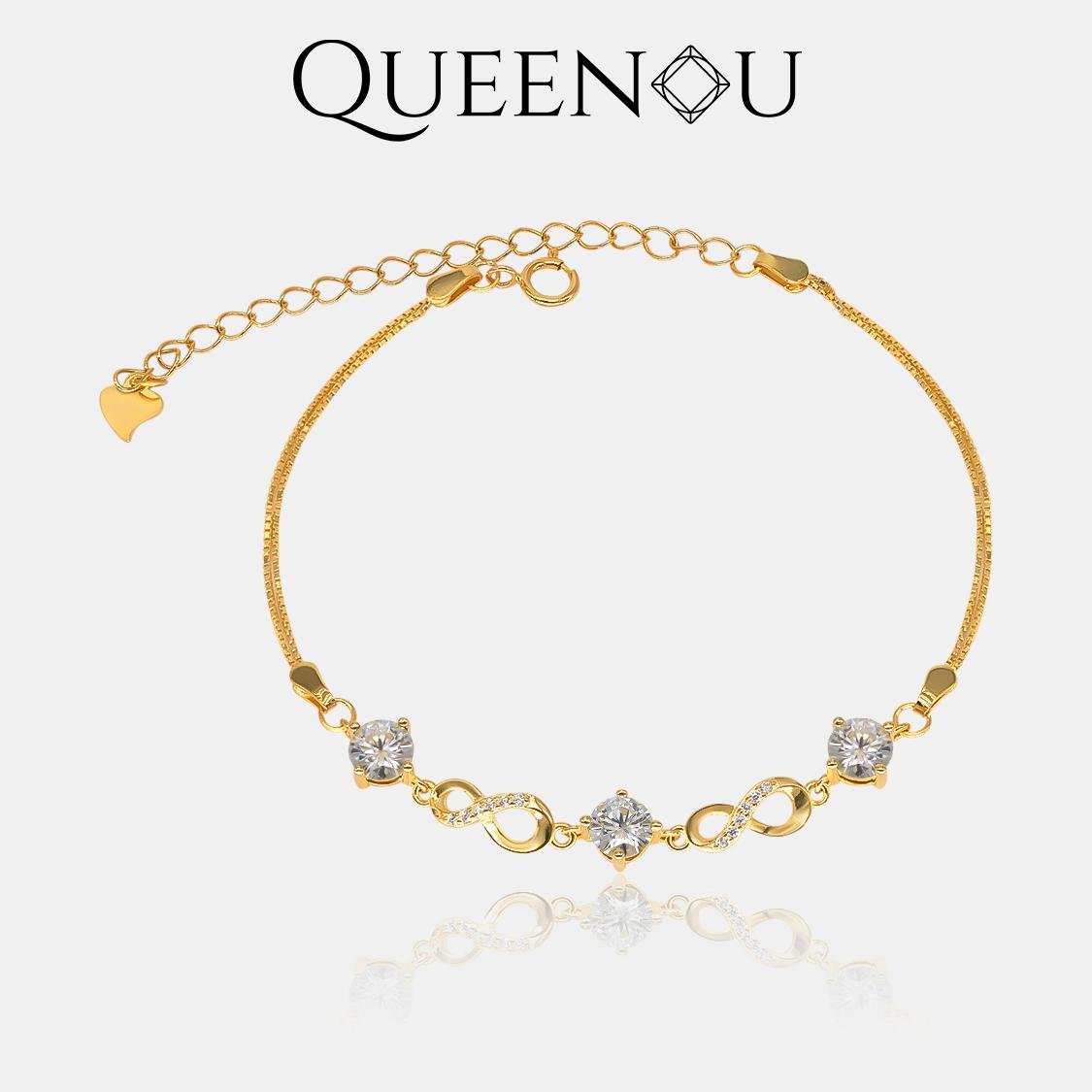 【257】Starry Sky Lucky Number Eight Synthetic Moissanite 0.5CT*3 Bracelet - Queenou Jewelry