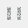 【#297】3 - Stone Minimalist Moissanite Ear Studs in s925 - Queenou Jewelry