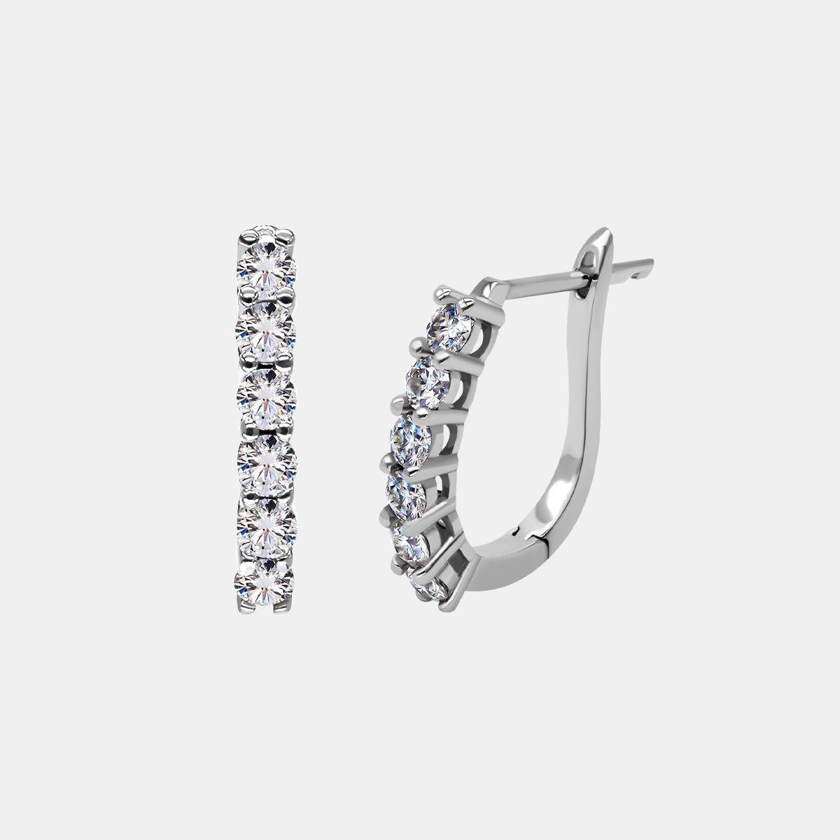 【405】"Winter Ball" Lined Lock Moissanite Earrings - Queenou Jewelry