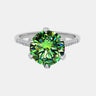 【409】"Deck the Hall" 6 - prongs Paved 5 Carat Moissanite Ring - Queenou Jewelry