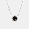 【433】"Cupid's Garden" 1 Carat Black Moissanite Halo Necklace - Queenou Jewelry