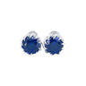 【445】Lab Grown Sapphire 925 Sterling Silver Earrings - Queenou Jewelry