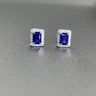 【447】Lab Grown Sapphire 925 Sterling Silver Earrings - Queenou Jewelry