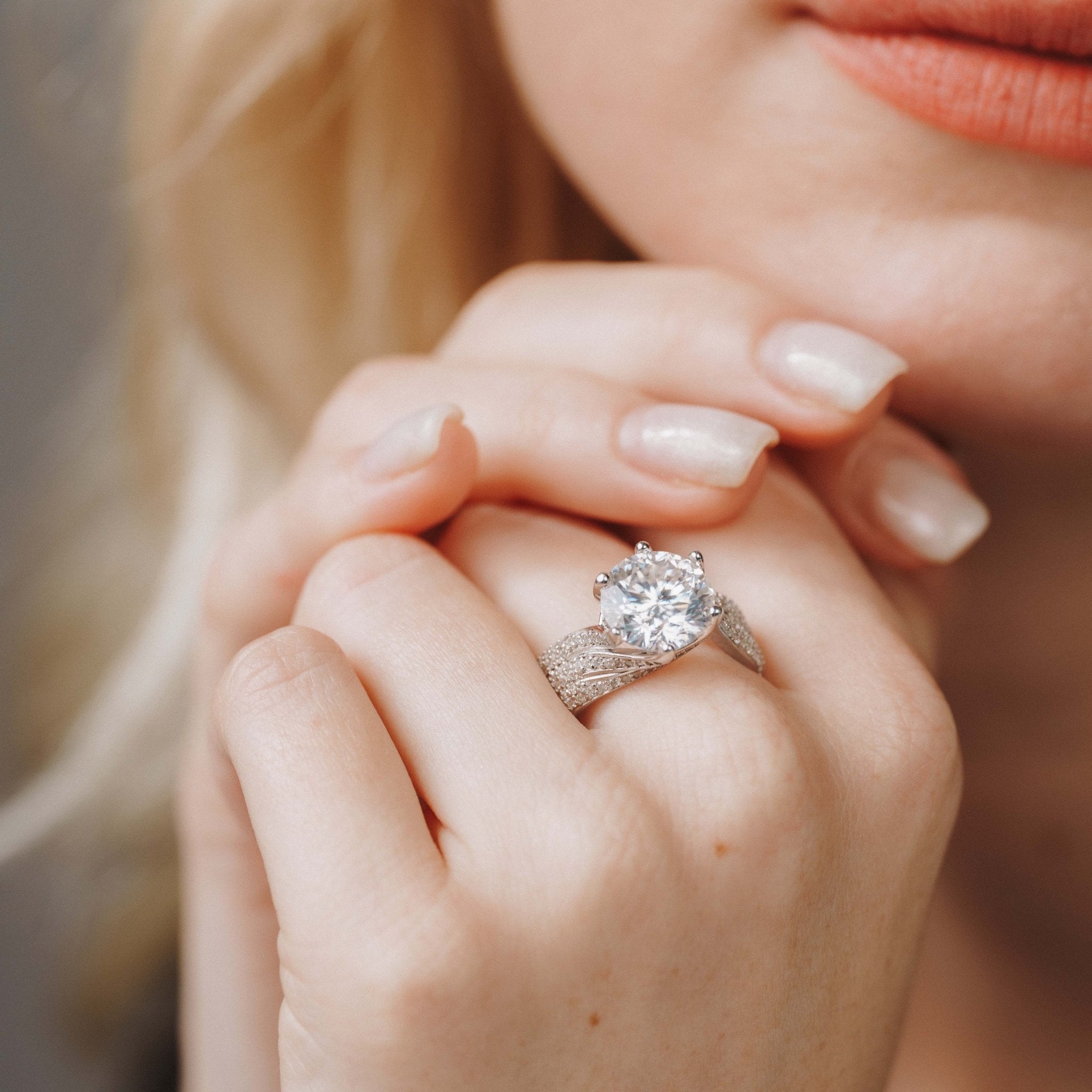 【#5】925 Sterling Silver Moissanite Rings - Queenou Jewelry