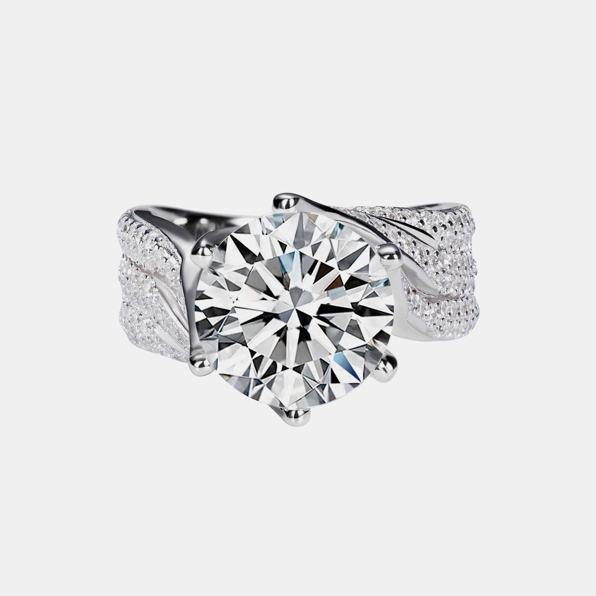 【#5】925 Sterling Silver Moissanite Rings - Queenou Jewelry