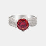 【#5R】 Round Ruby Moissanite Tension Ring - Queenou Jewelry