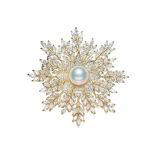 【#609】Women's 10 - 11mm Cabernet Pearl Brooch - Queenou Jewelry