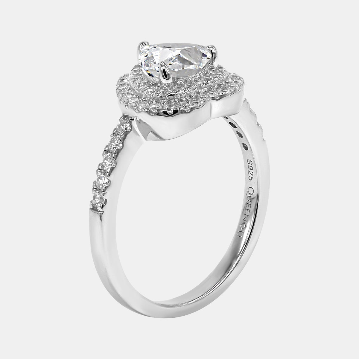 【700】925 Sterling Silver Moissanite Ring - Queenou Jewelry