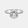 【718】"Begin Again" Petal Halo Set 1 Carat Moissanite Ring - Queenou Jewelry