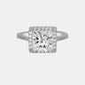 【720】"Begin Again" Halo Set 3 Carat Princess Cut Moissanite Ring - Queenou Jewelry