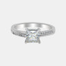 【724】"Begin Again" Asymmetric Paved 1 Carat Princess Cut Moissanite Ring - Queenou Jewelry