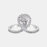 【727】"Begin Again" Paved Infinity Loop 1.25 Carat Pear Cut Moissanite Ring - Queenou Jewelry