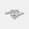 【728】"Begin Again" Halo Set 1.2 Carat Heart Cut Moissanite Ring - Queenou Jewelry