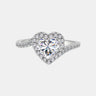 【728】"Begin Again" Halo Set 1.2 Carat Heart Cut Synthetic Moissanite Ring - Queenou Jewelry