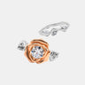 【731】"Cupid's Garden" Thorned Rose 1 Carat Moissanite Stacking Ring Set - Queenou Jewelry