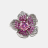 【732】"Springtime Symphony" Flower Gradient Cluster 1 Carat Pink Moissanite Ring - Queenou Jewelry