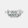 【735】"Cupid's Garden" 2 Carat Princess Cut Moissanite Thorn Ring - Queenou Jewelry