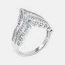 【738】"Entwined" Flow - lined Baguette Cut Cubic Zirconia Couple Bands - Queenou Jewelry