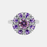 【746】"Springtime Symphony" Violet Harmony 1 Carat Synthetic Moissanite Ring - Queenou Jewelry