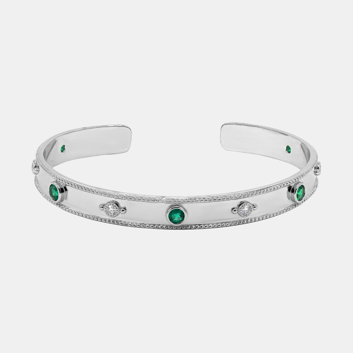 【747】Gemstone Fusion Symphony Emerald Harmony Bracelet - Queenou Jewelry