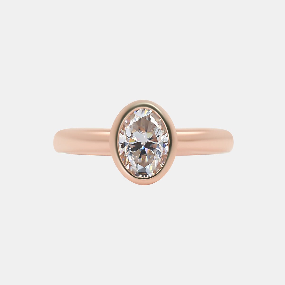 【786】“Eternal Graces” Blush Lux 1 Carat Oval Moissanite Classic Dinning Ring - Queenou Jewelry