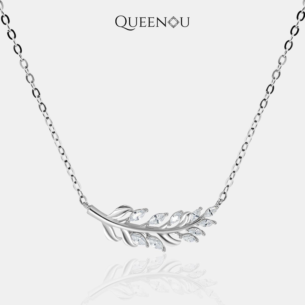 【797】"Springtime Symphony" Leaf Whisper Cubic Ziconia Sparkling Elegance Set - Queenou Jewelry