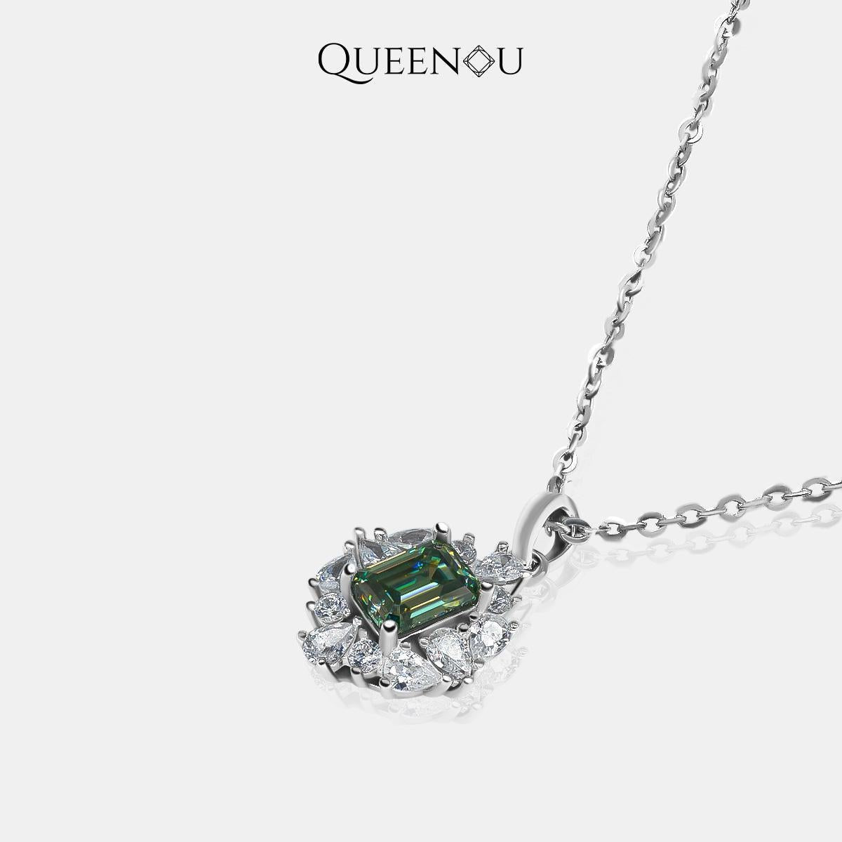 【799】1 Carat Synthetic Moissanite Classic Elegance Necklace - Queenou Jewelry