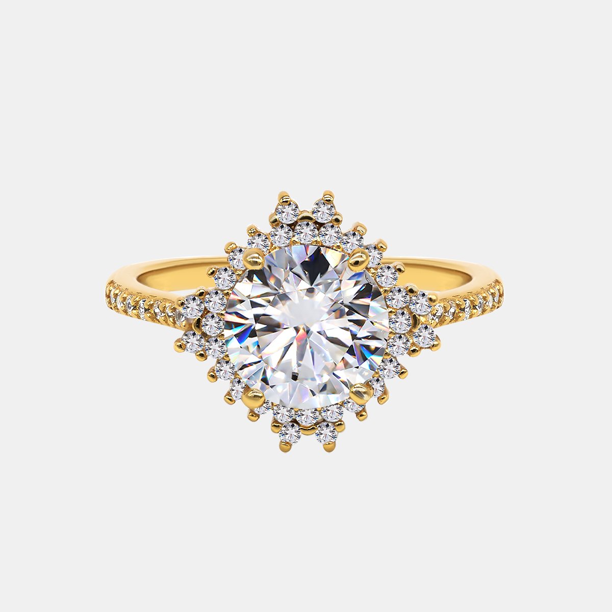 【802】Winterland Sunset 2CT Moissanite Ring - Queenou Jewelry