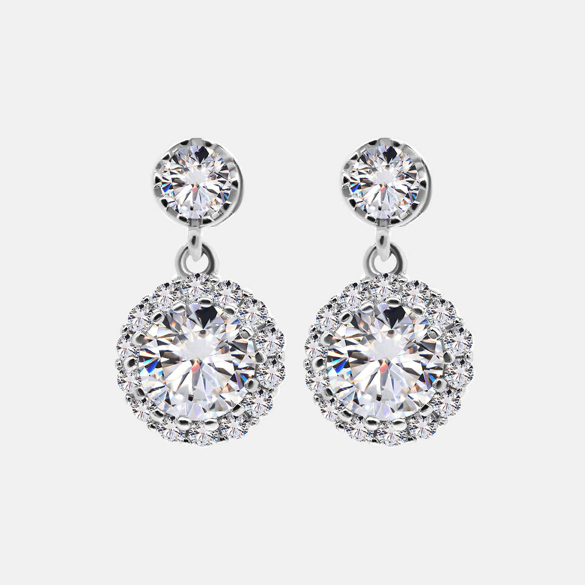 【807】Sunlit Winterland 1CT*2 Moissanite Earrings - Queenou Jewelry