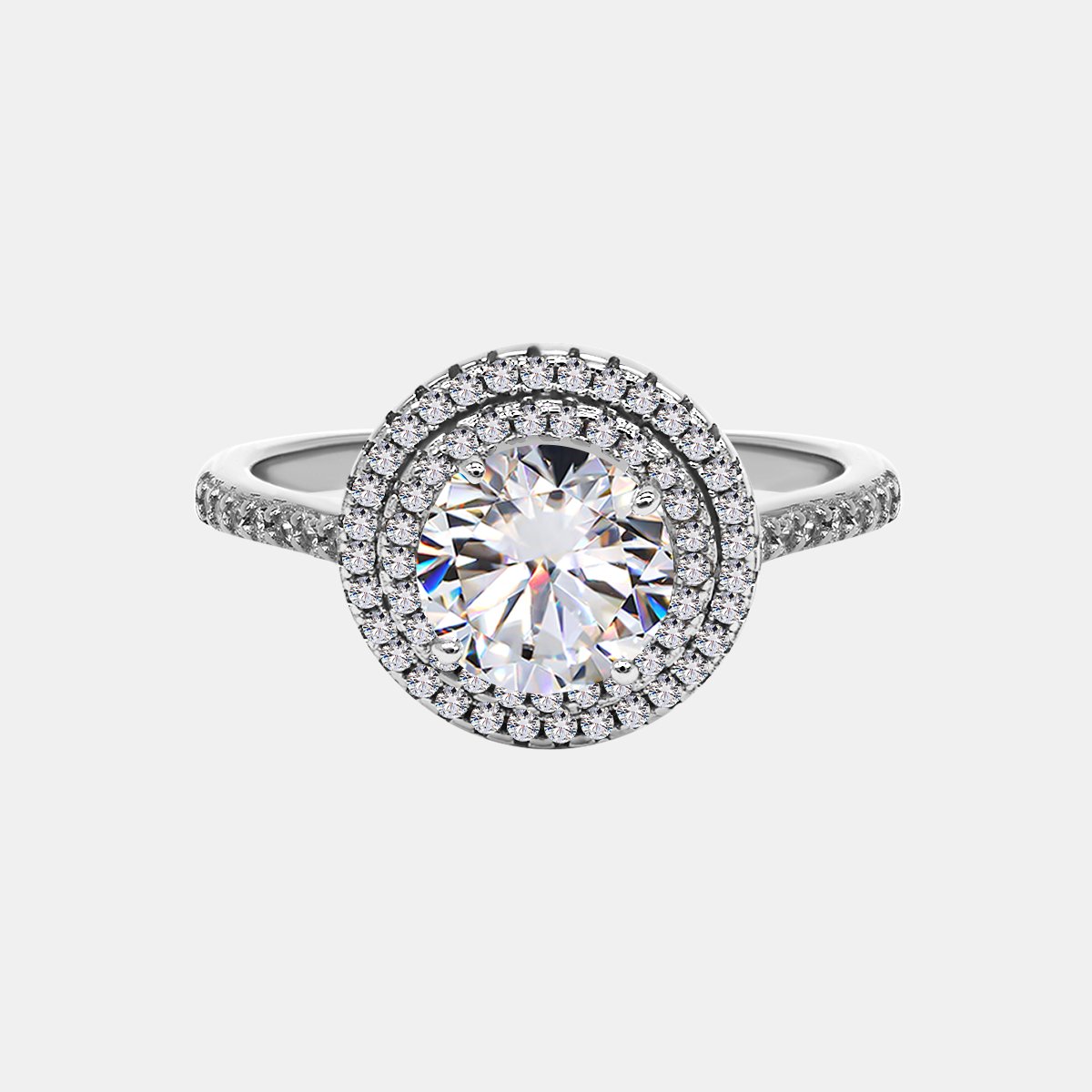 【808】Sunlit Winterland 2CT Moissanite Ring - Queenou Jewelry