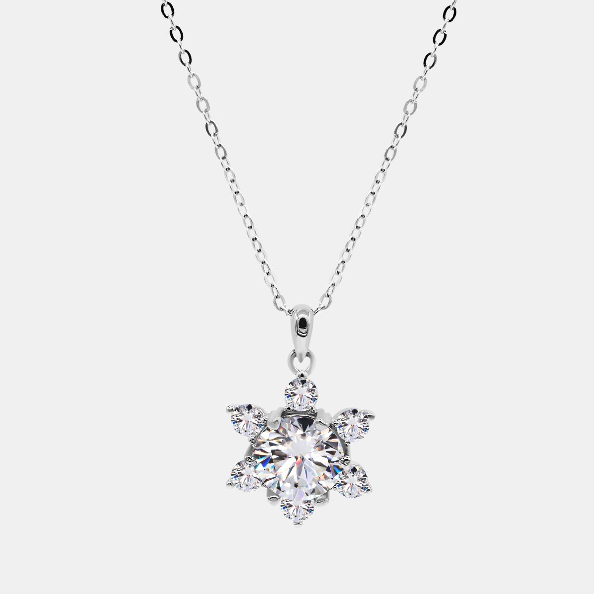 【811】Winter Triangle 2CT Moissanite Necklace - Queenou Jewelry