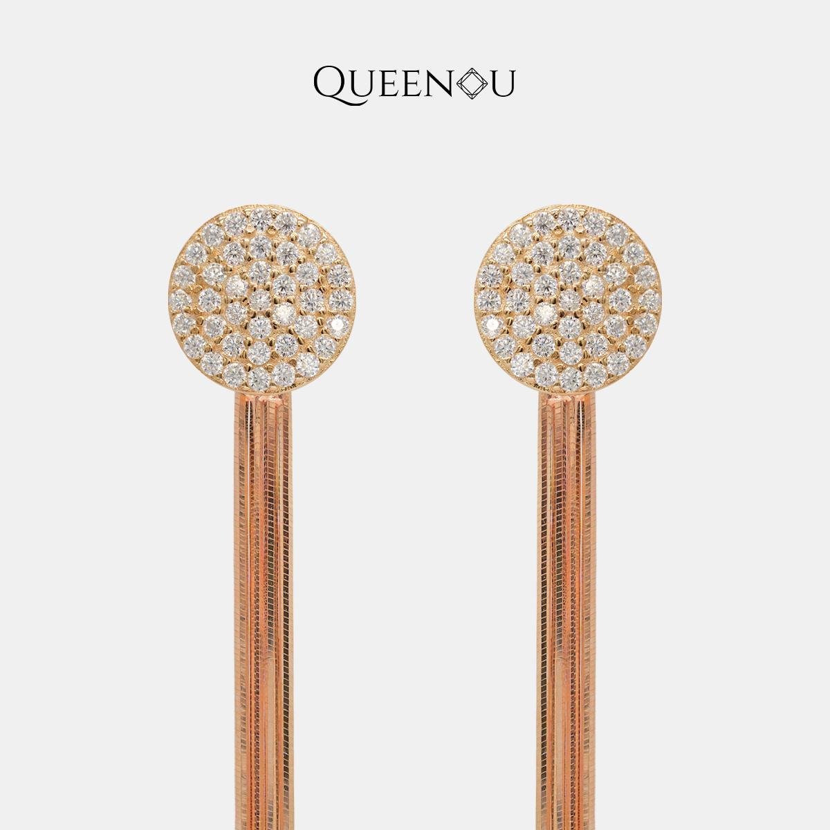 【827】Aurora Stream Synthetic Moissanite Earrings - Queenou Jewelry