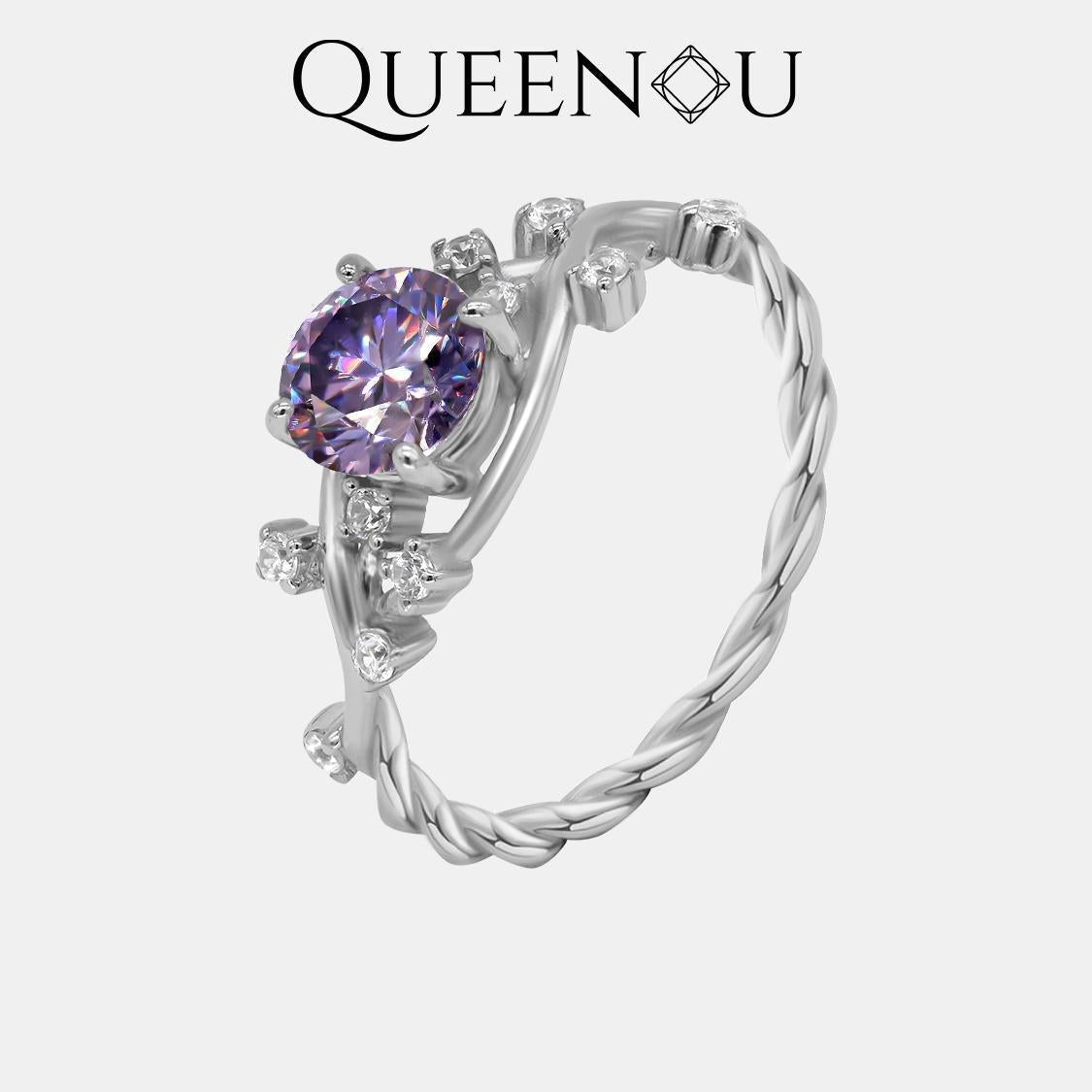 【833】1CT Synthetic Moissanite Enchanted Vine Rings - Elegant Vintage Engagement, Wedding, and Anniversary Gift for Women - Queenou Jewelry