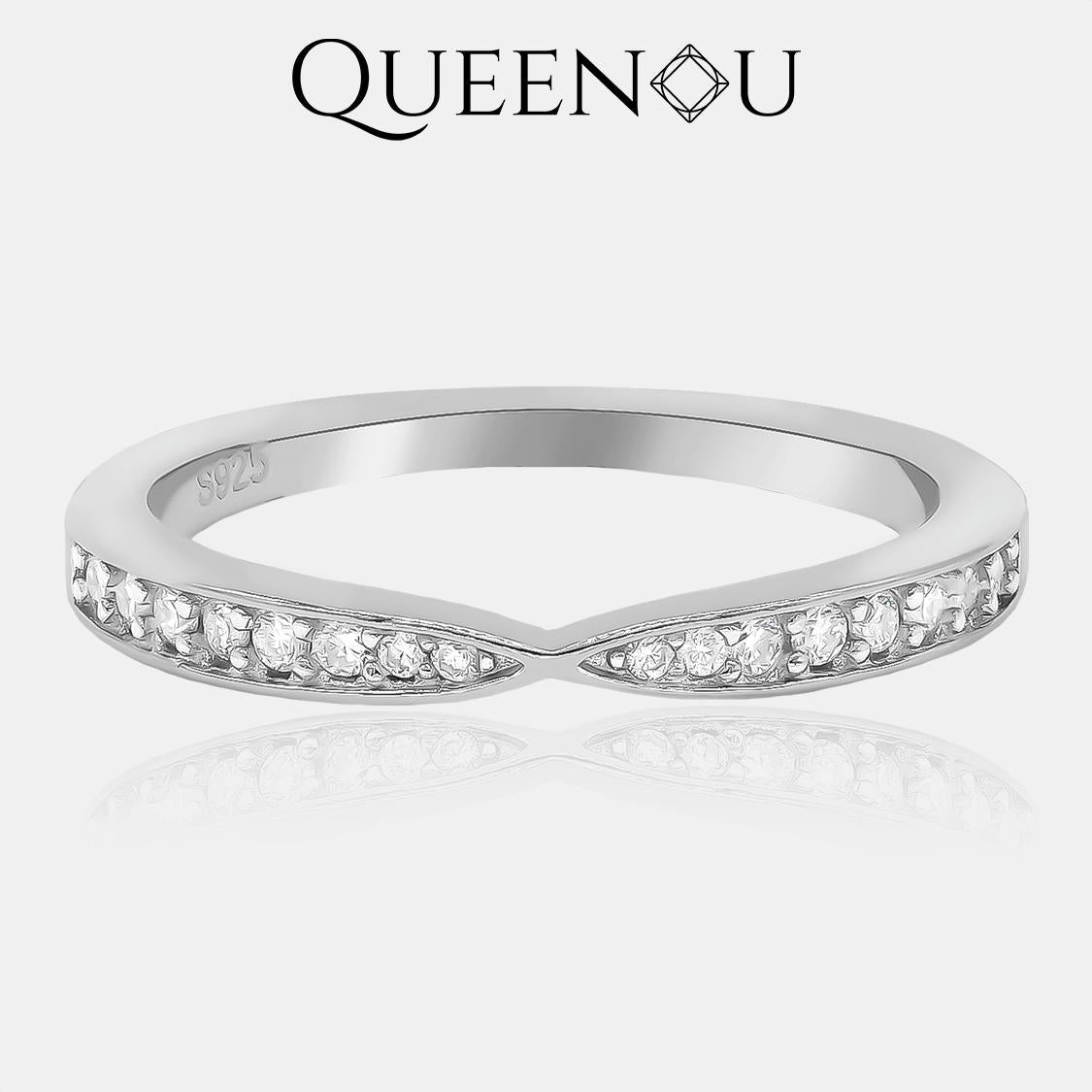 [836]Twilight Elegance Synthetic Moissanite Band - Queenou Jewelry