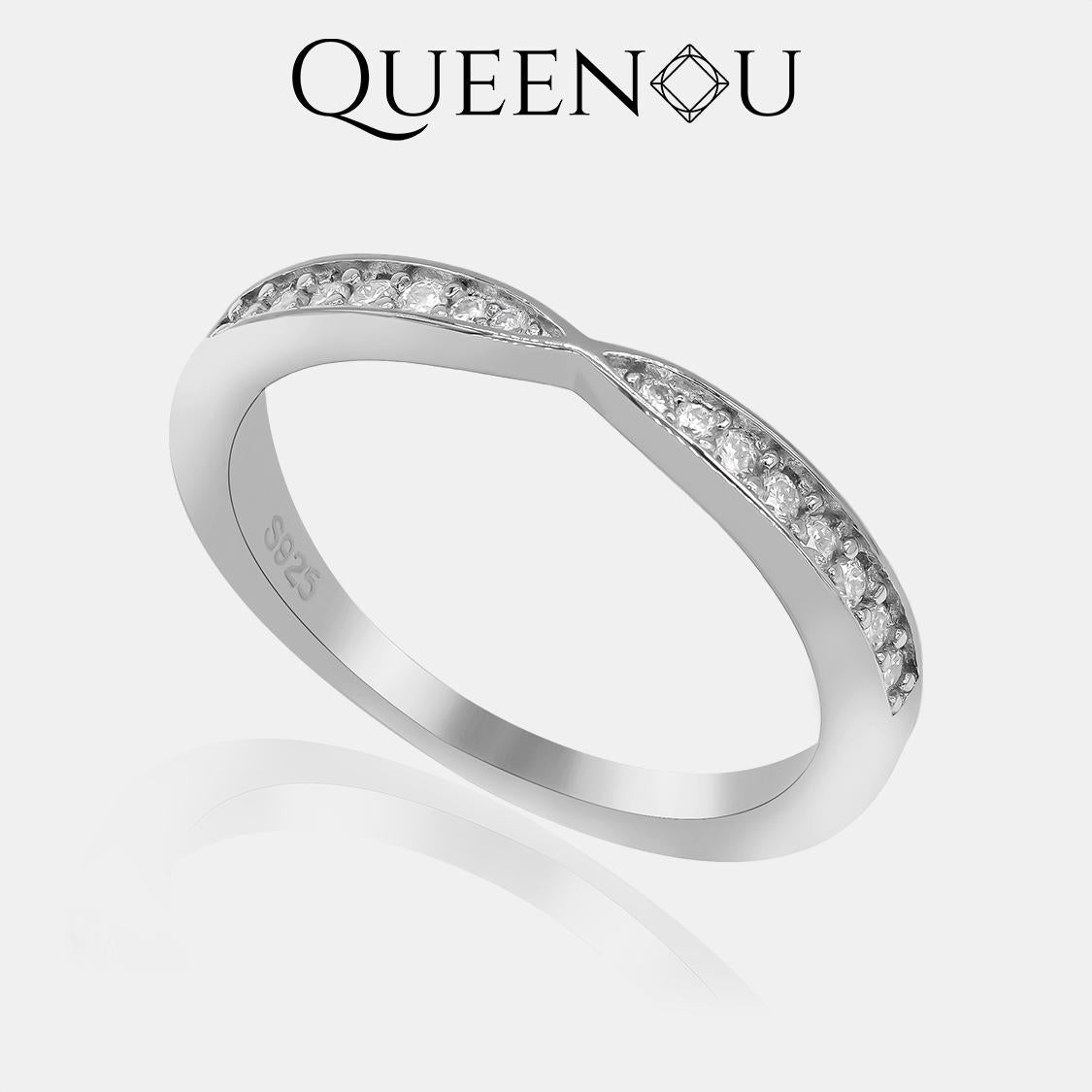 [836]Twilight Elegance Synthetic Moissanite Band - Queenou Jewelry