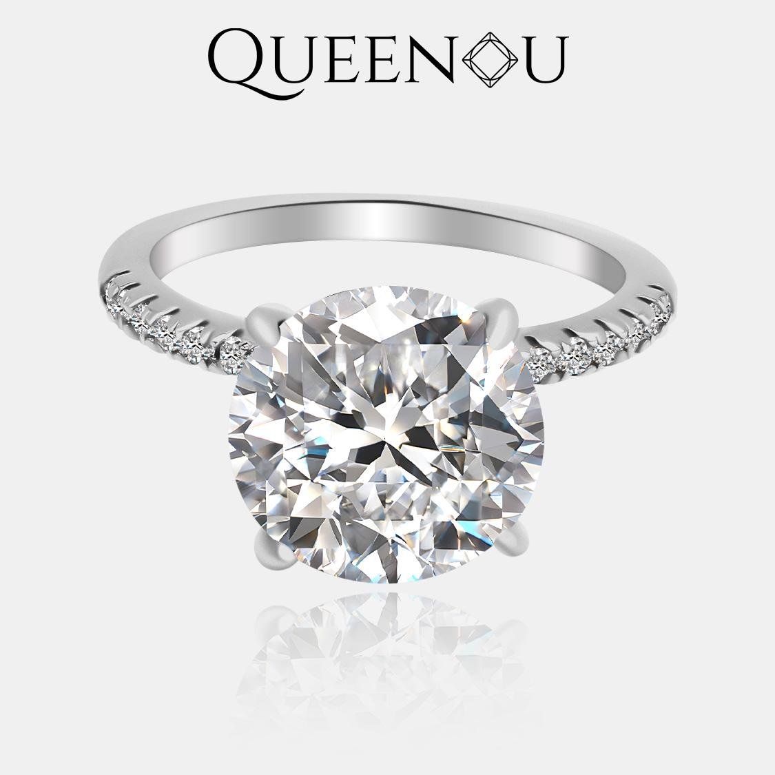 【838】Stellar Brilliance Solitaire Synthetic Moissanite Ring – Elegant Wedding, Engagement, and Anniversary Gift for Women. Classic and Fashionable Design, Perfect for Special Occasions and Daily Wear. - Queenou Jewelry