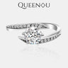 【846】Synthetic Moissanite Crescent Embrace Ring - Queenou Jewelry