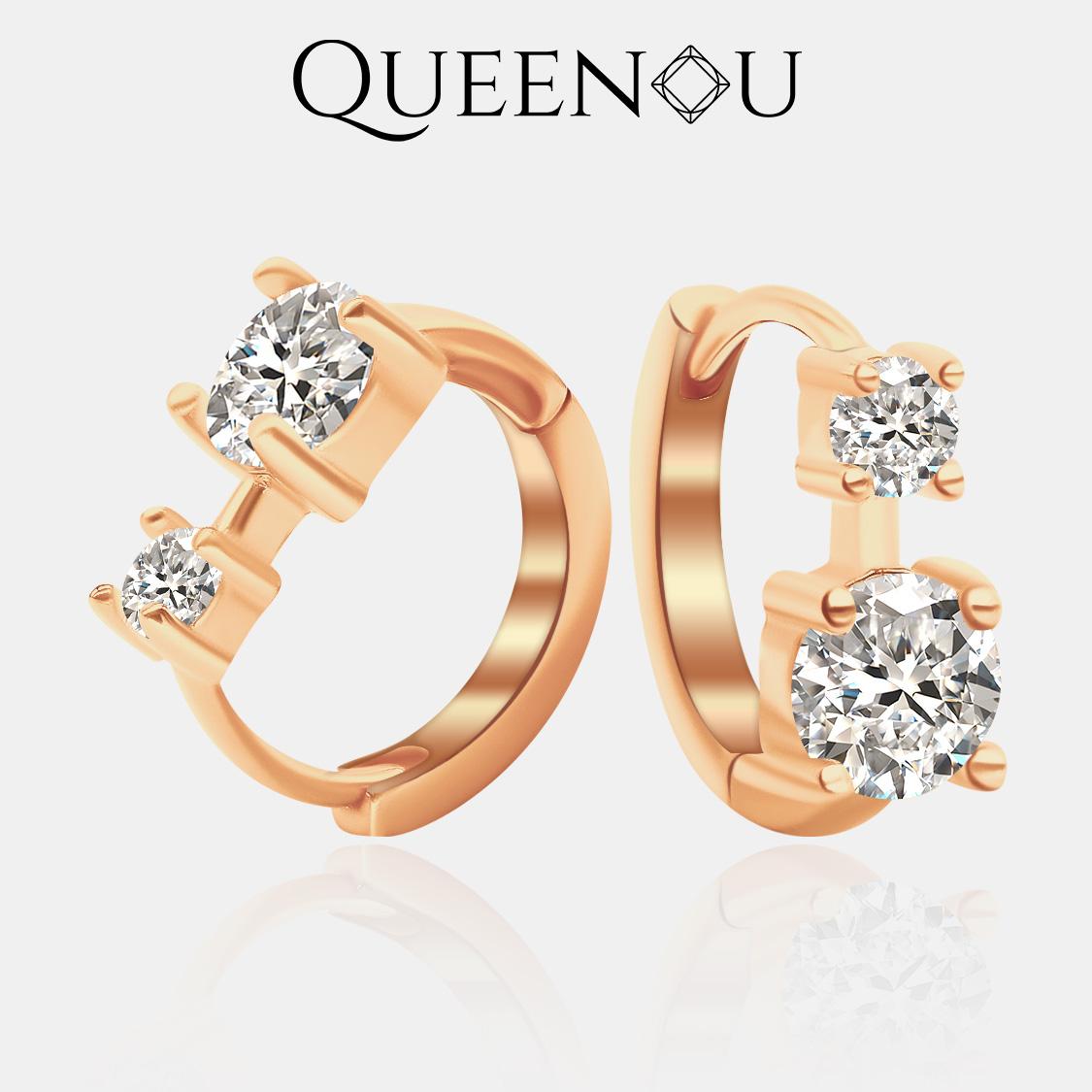 【852】Aurielle Synthetic Moissanite Earrings – Elegant and Classic Studs, Perfect for Daily Wear, Engagement, or Anniversary Gift for Women. Fashionable and Timeless Design, Ideal for Special Occasions, Birthday Celebrations, and Romantic Moments. - Queenou Jewelry