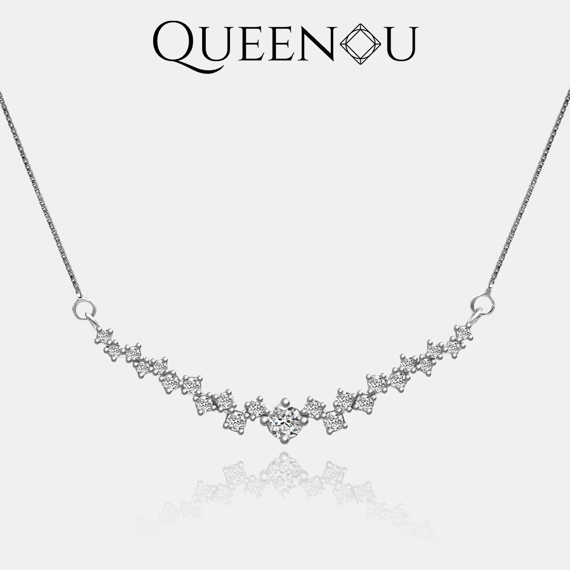 【854】Starlight Synthetic Moissanite Necklace – Elegant Anniversary, Wedding, and Birthday Gift for Women. Timeless and Fashionable Jewelry for Special Occasions or Daily Wear - Queenou Jewelry