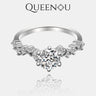 【860】Wishful Stellar Trail Sparkling synthetic moissanite Ring - Elegant Wedding/Engagement Gift, Fashionable Statement Jewelry for Women, Dazzling Celestial Design - Queenou Jewelry