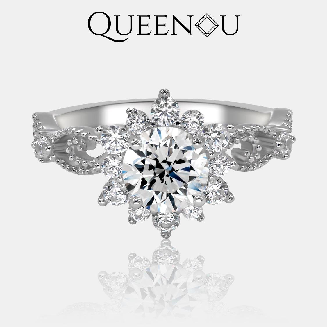 【865】1CT Snow Fairy Snowflake Ring - Elegant Winter Jewelry, Fashionable Gift for Women, Sparkling Accessory for Seasonal Events - Queenou Jewelry