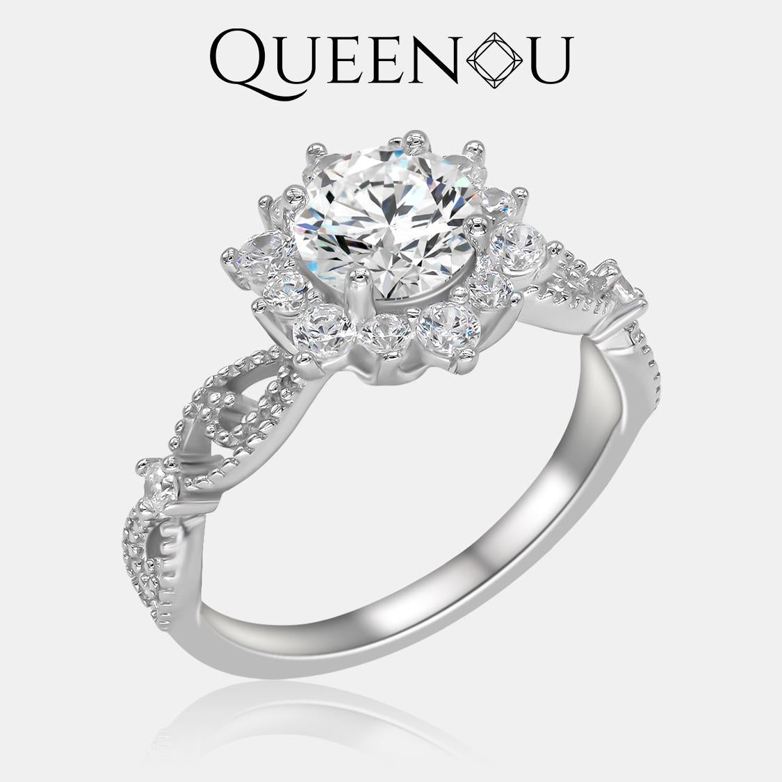 【865】1CT Snow Fairy Snowflake Ring - Elegant Winter Jewelry, Fashionable Gift for Women, Sparkling Accessory for Seasonal Events - Queenou Jewelry