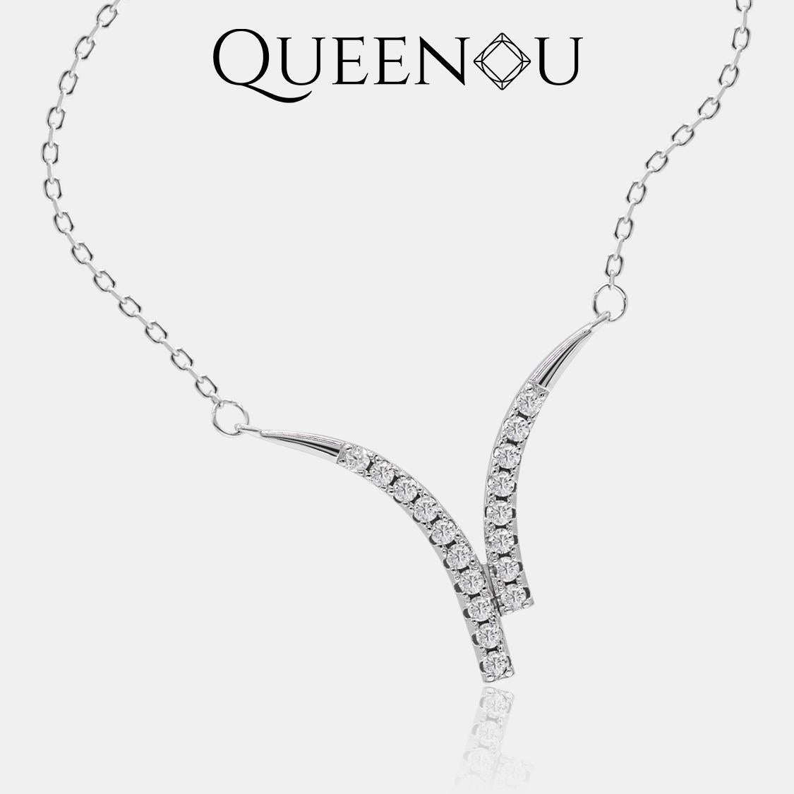 【870】Romantic Snowflake Y - Shape Synthetic Moissanite Necklace - Elegant Valentine's Day Gift, Fashionable Jewelry for Women, Perfect for Anniversary or Holiday Celebrations - Queenou Jewelry