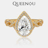 【874】Luxury Teardrop Synthetic Moissanite Ring - Queenou Jewelry