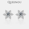 【897】Elegant Icy Snowflake Synthetic Moissanite Stud Earrings - Luxury Birthday/Anniversary Gift for Women, Fashionable Winter Jewelry, Gift for Her - Queenou Jewelry